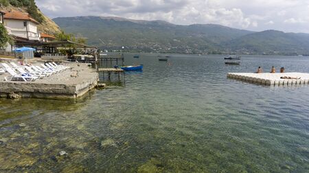 Ohrid Villange and Lhrid Lake in MAcedonia during Autumn