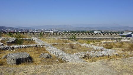 historical fortress of skopje in macedonia in autumnの写真素材