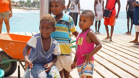 Santa Marica, Cape Verde, circa June 2017: Fisherman families lifeのeditorial素材