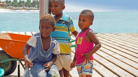 Santa Marica, Cape Verde, circa June 2017: Fisherman families lifeのeditorial素材