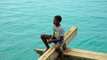 Santa Marica, Cape Verde, circa June 2017: Fisherman families lifeのeditorial素材