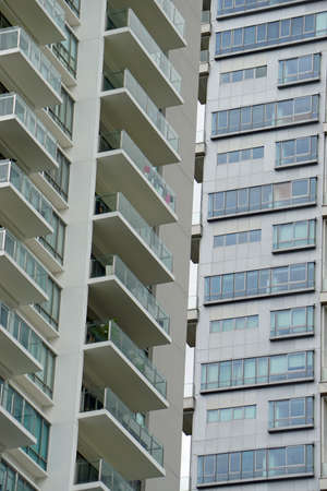 huge new office buildings in singapores city centerのeditorial素材