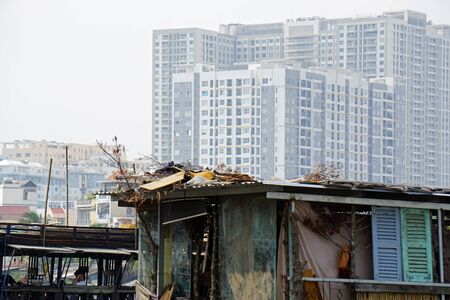 local live in the suburb of ho chi minh city in vietnamの写真素材