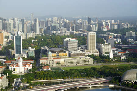 huge new office buildings in singapores city centerのeditorial素材