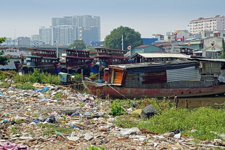 local live in the suburb of ho chi minh city in vietnamの写真素材