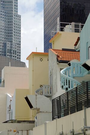 architecture details from the city of singaporeの写真素材