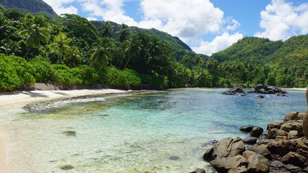 amazing tropical landscape on the seychelles islands