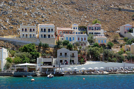 small harbor of symi island in greece