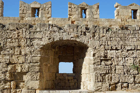 ancient fortress in rhodes oldtown in greeceの写真素材