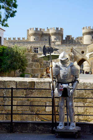 small alleys in the oldtown of rhodes in greeceの写真素材