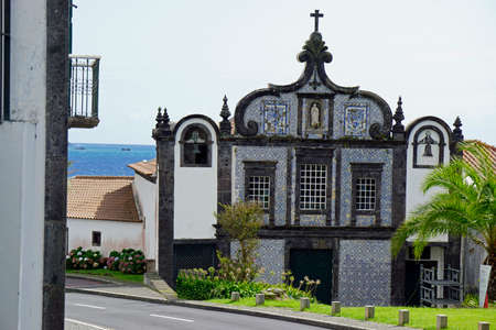 traditional church on the azores island sao miguelの写真素材
