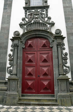 traditional church on the azores island sao miguelの写真素材