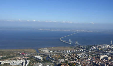 aerial from lisbon in portugal on a sunny day