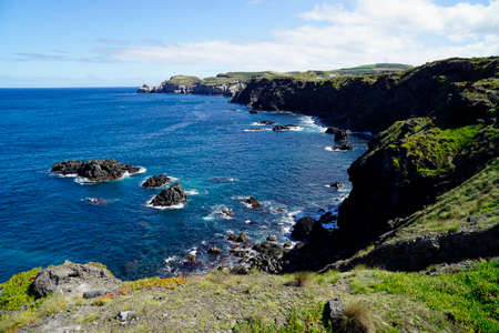 green landscape on the azores island sao miguel