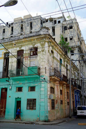 Havana, Cuba, circa MAy 2022: lively streets of Havana Vieja during the weekendのeditorial素材