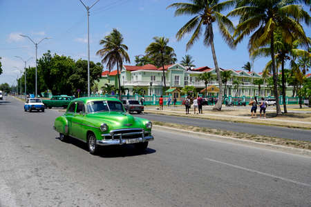 Havana, Cuba, circa May 2022: Classic old cars in the streets of Havana Viejaのeditorial素材