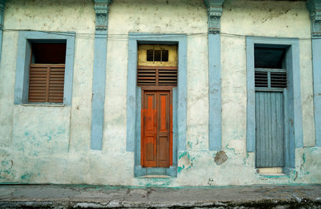 Matanzas, Cuba, circa May 2022: run down houses in the streets of Matanzasのeditorial素材