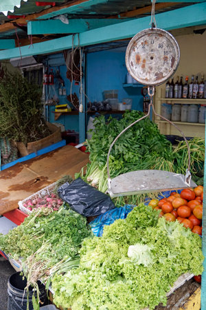 vegetables on a local market in la romanaの写真素材