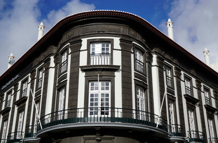 administration buildings in funchal on madeira islandの写真素材