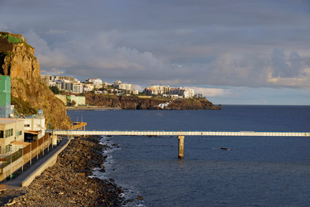 huge cement factory in funchal on madeira islandの写真素材