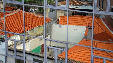 architecture in a mirrorの写真素材