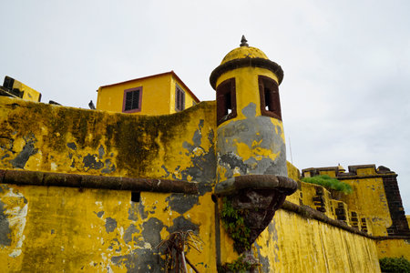 yellow fortress sao thiago in funchal on madeiraのeditorial素材