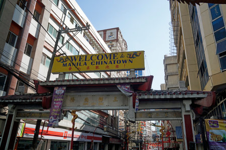 Manila, Philippines, circa March 2023 - Gate to Chinatown in Manilaのeditorial素材