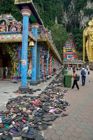 Kuala Lumpur, Malaysia, circa February 2023 - colorful hindu temple at the batu cavesのeditorial素材