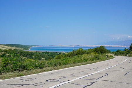 coastal labdscape in dalmatia in croatiaの写真素材