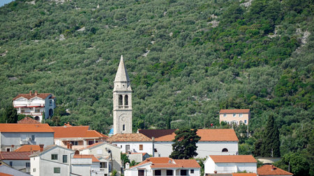 Old church in traditional Dalmatian village in Croatia