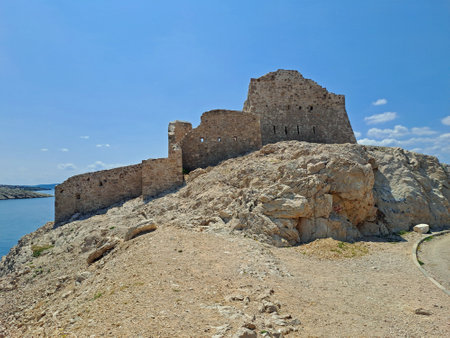 Old fortress on the island pag in Croatiaのeditorial素材