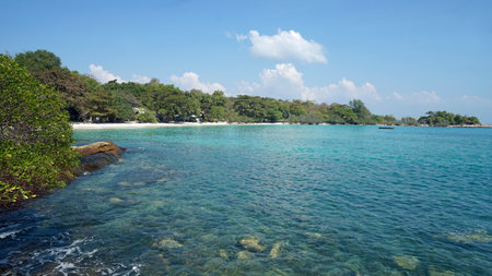 sai kaew beach on koh samet island in thailandの写真素材