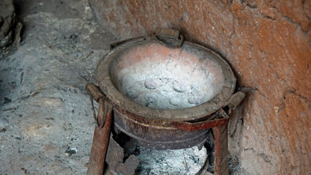 cooking area in a village on zanzibar islandの写真素材