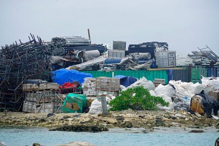 Rotten shipyard on Gulhi Island in the Maldives