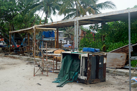 Shipyard on Gulhi Island in the Maldivesの写真素材