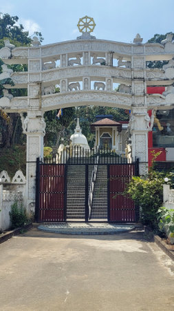 small buddhist temple in bandulla in sri lankaの写真素材
