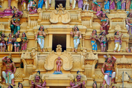Colorful Hindu Temple in Colombo, Sri Lankaの写真素材