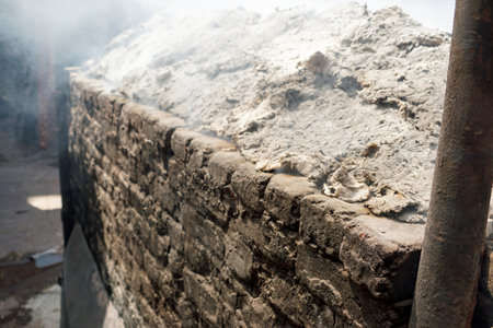 pottery at the dharavi slum in mumbai in indiaの写真素材