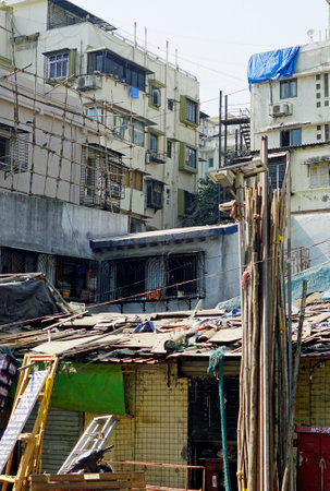 typical living houses in mumbai in indiaの写真素材