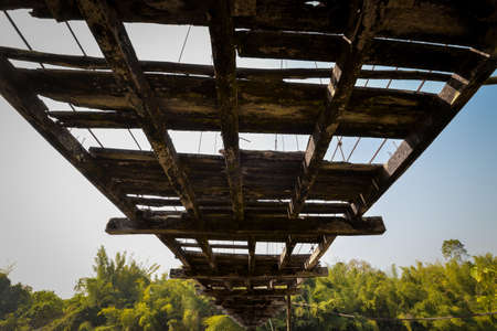 Under the old condition wooden bridge
