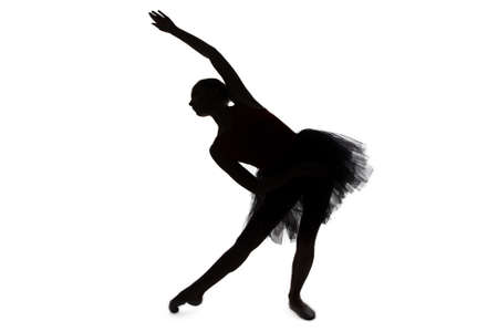 Image of ballerina in the tilt on white backgroundの写真素材