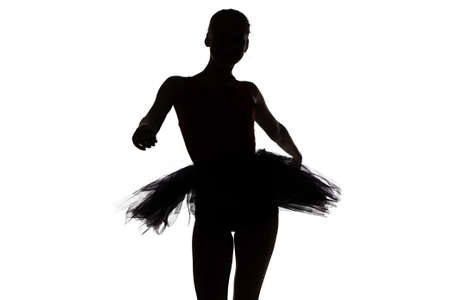 Photo of dancing teenage girl on white backgroundの写真素材