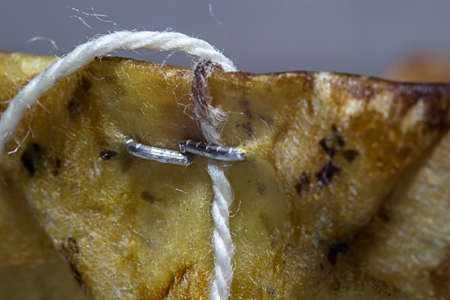 Photo of dirty used tea bag - macro shotの写真素材