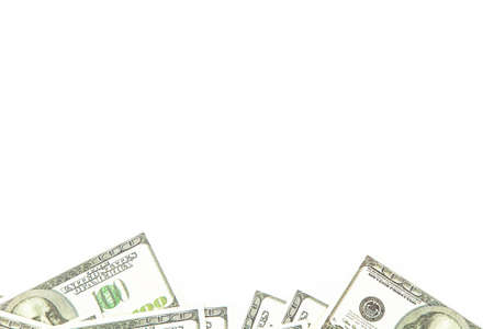 Background of 100 dollars on bottom. Isolated photo of an object.の写真素材