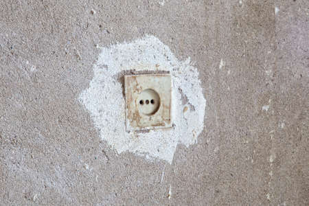 Electrical outlet in the wall during overhaul