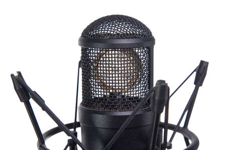 Musical microphone - clipping of object on white backgroundの写真素材