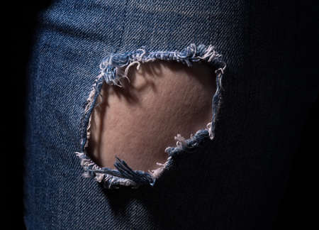 Texture of blue wearing jeansの写真素材