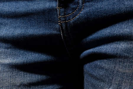 Texture of blue jeans stitchの写真素材