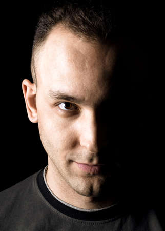 Portrait of smiling adult brunette man