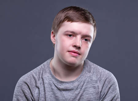 Sad blond young manの写真素材